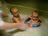 Matthew and Tessa in the bathtub